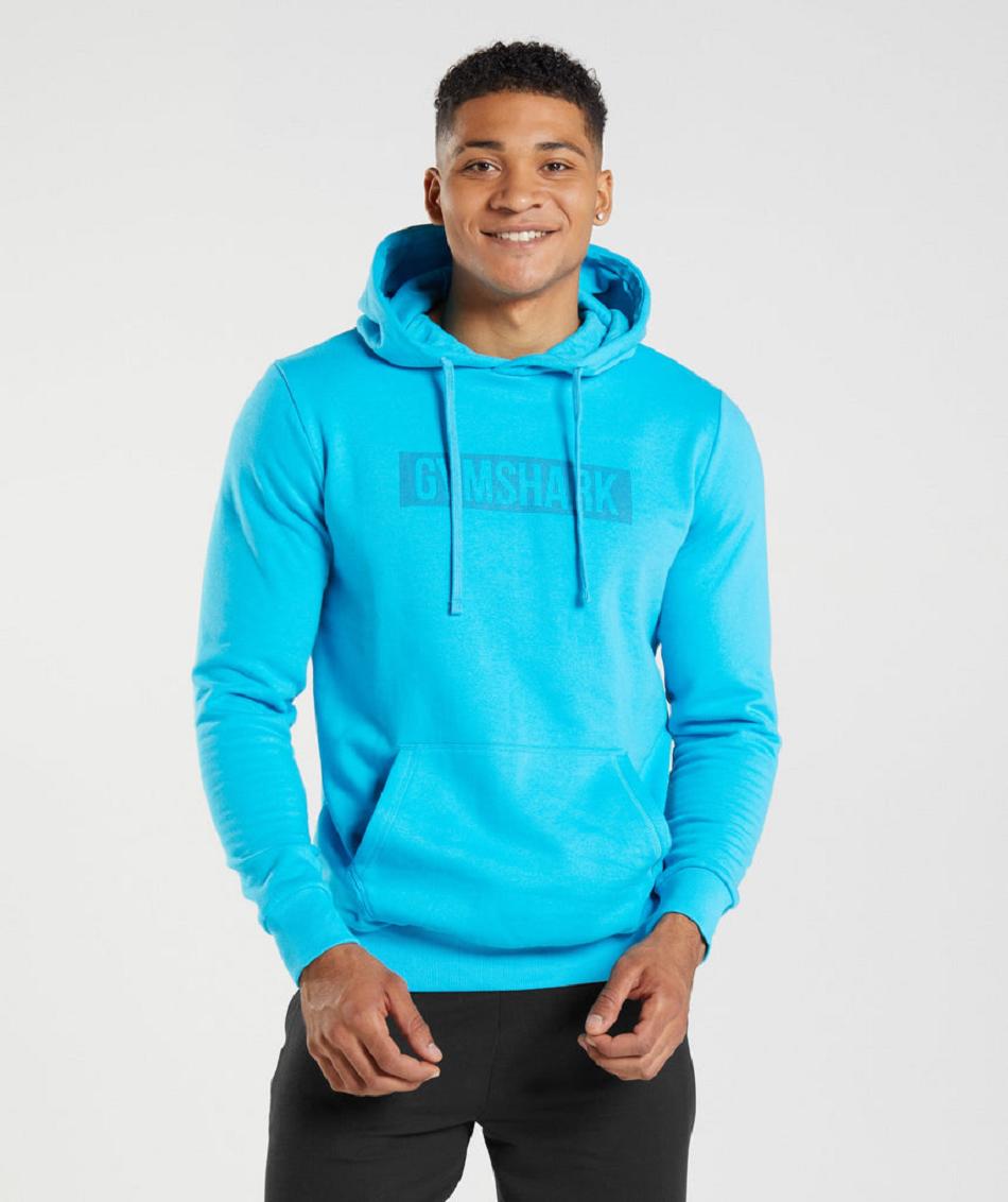 Sudadera Con Capucha Gymshark Block Hombre Gris Oscuro Azules | CO 3617HAP